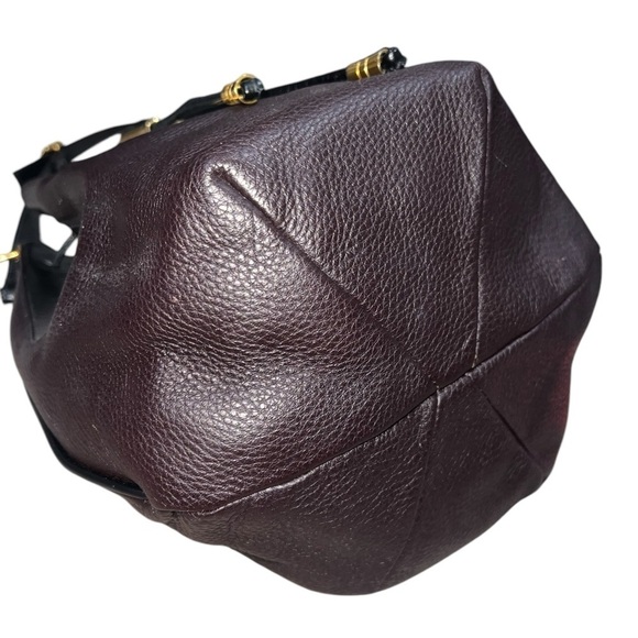 Like New Vintage Handcrafted Leather Goods Brown Leather Drawstring Bucket Bag - Picture 6 of 11